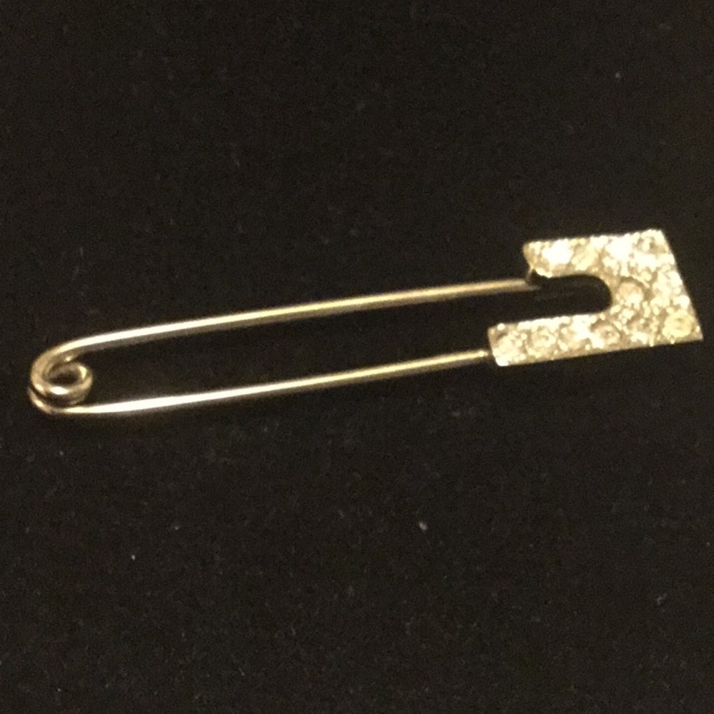 Rhinestone Encrusted Safety Pin Pin